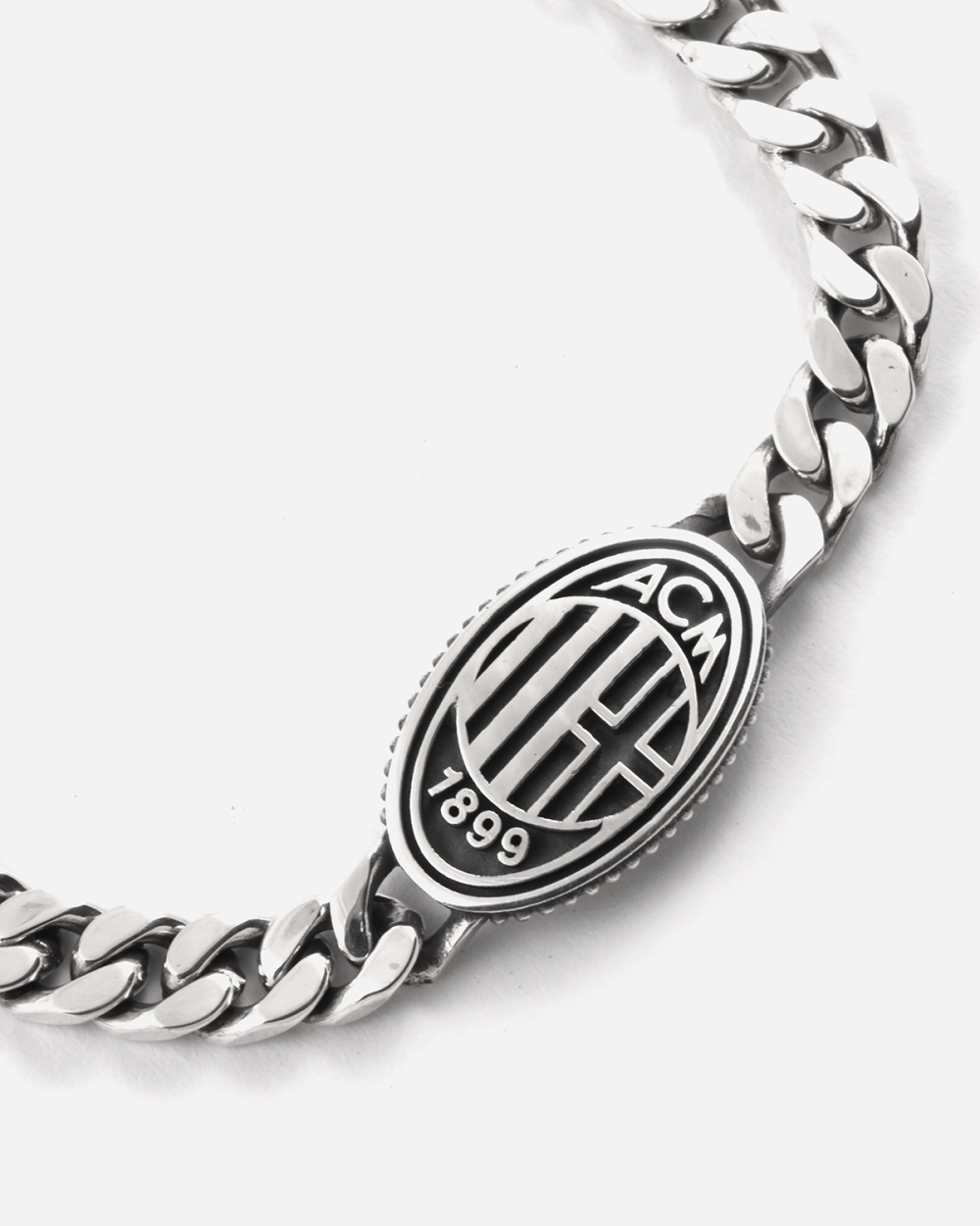 AC MILAN CREST SILVER CURB CHAIN...