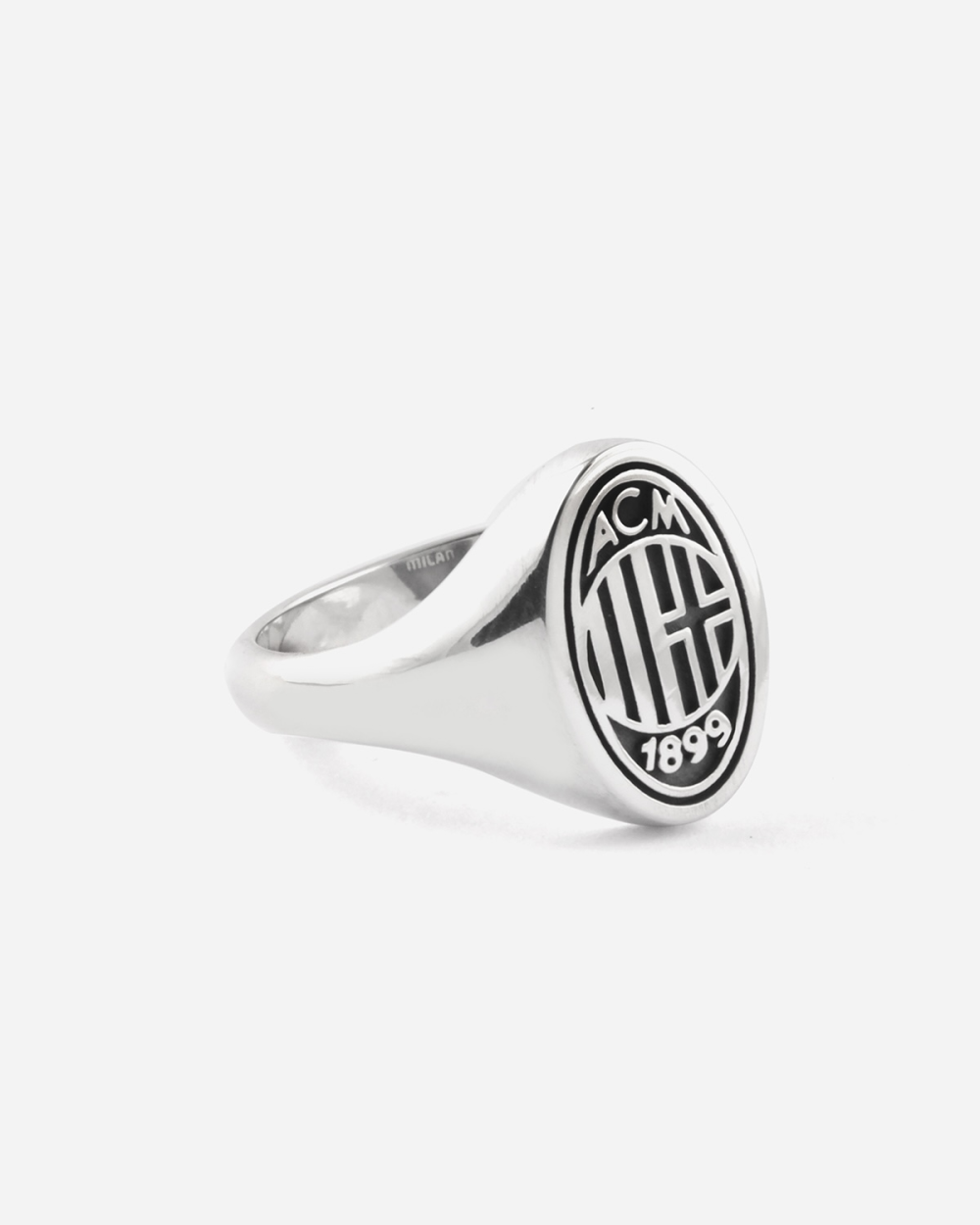 AC MILAN CREST SILVER OVAL SIGNET RING