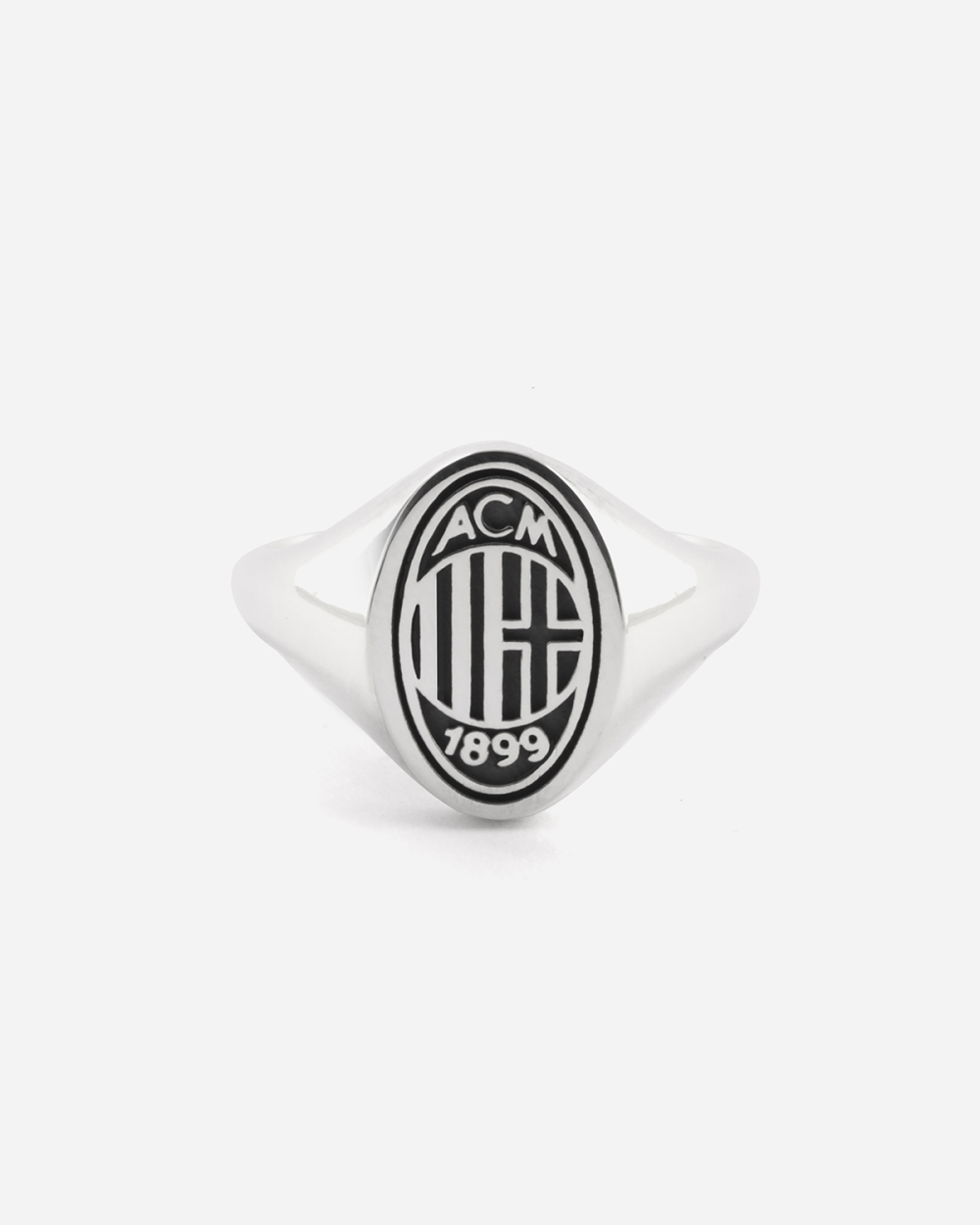 AC MILAN CREST SILVER OVAL SIGNET RING