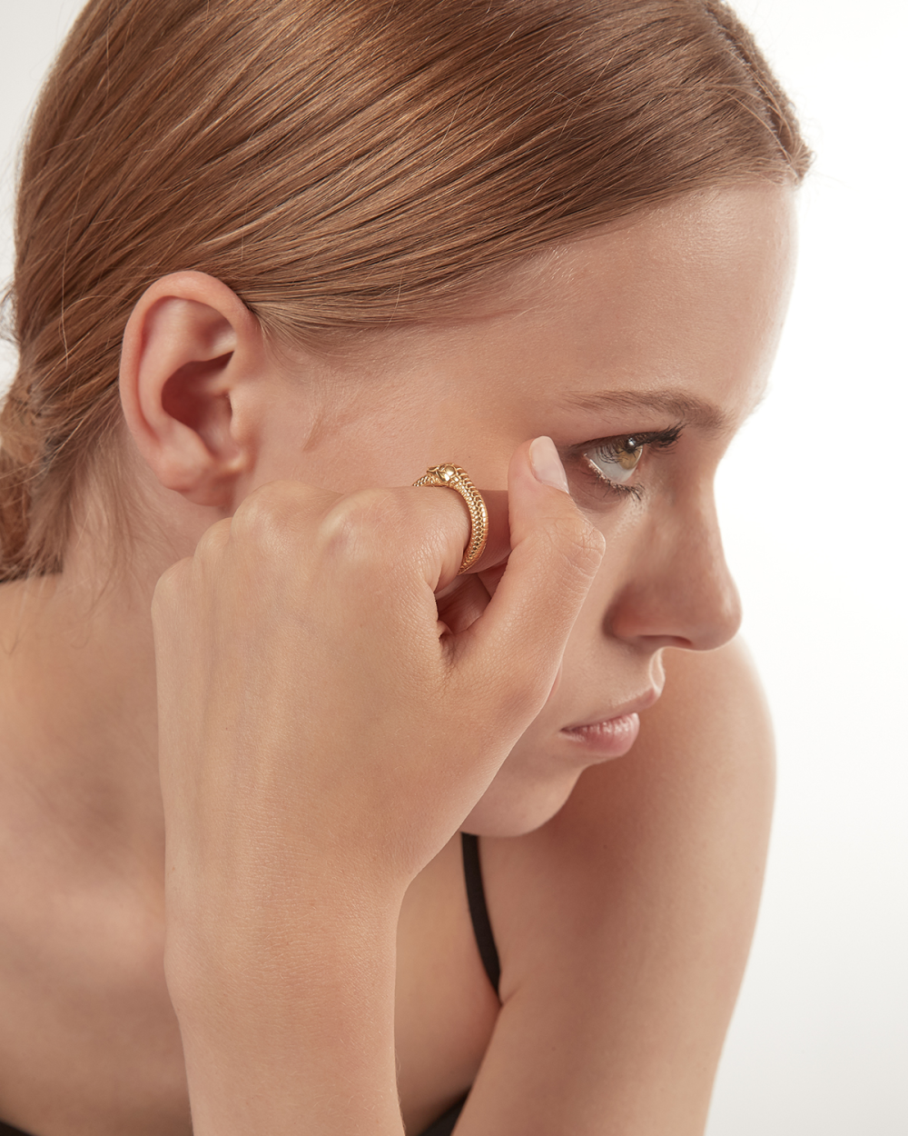 YELLOW GOLD OUROBOROS RING