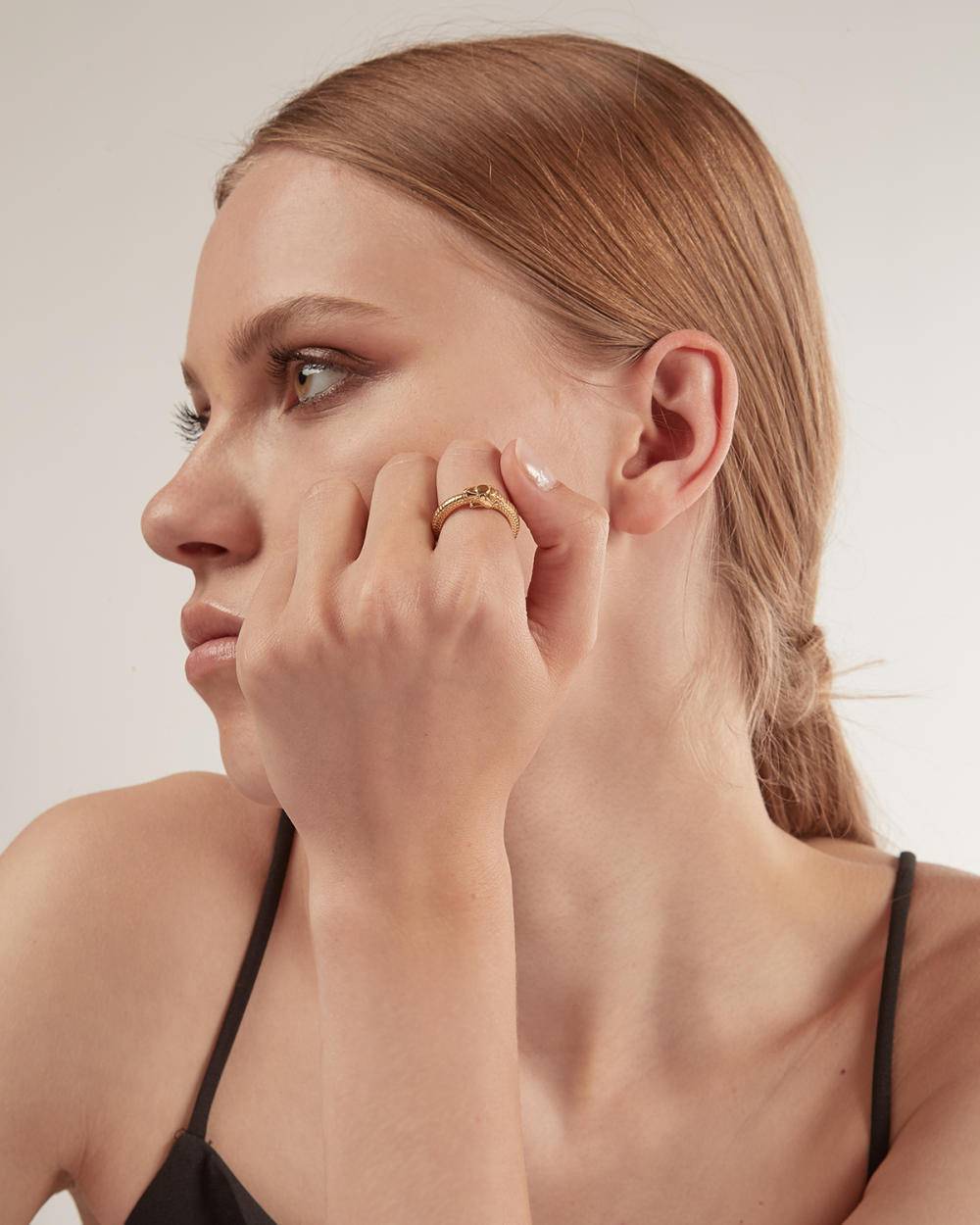 YELLOW GOLD OUROBOROS RING